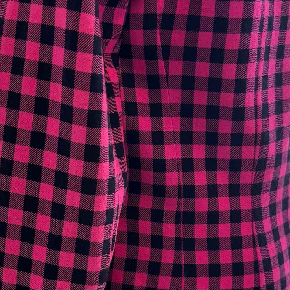 Escada Vintage - Vibrant‎ Pink and Black Checkered Blazer - Picture 6 of 9